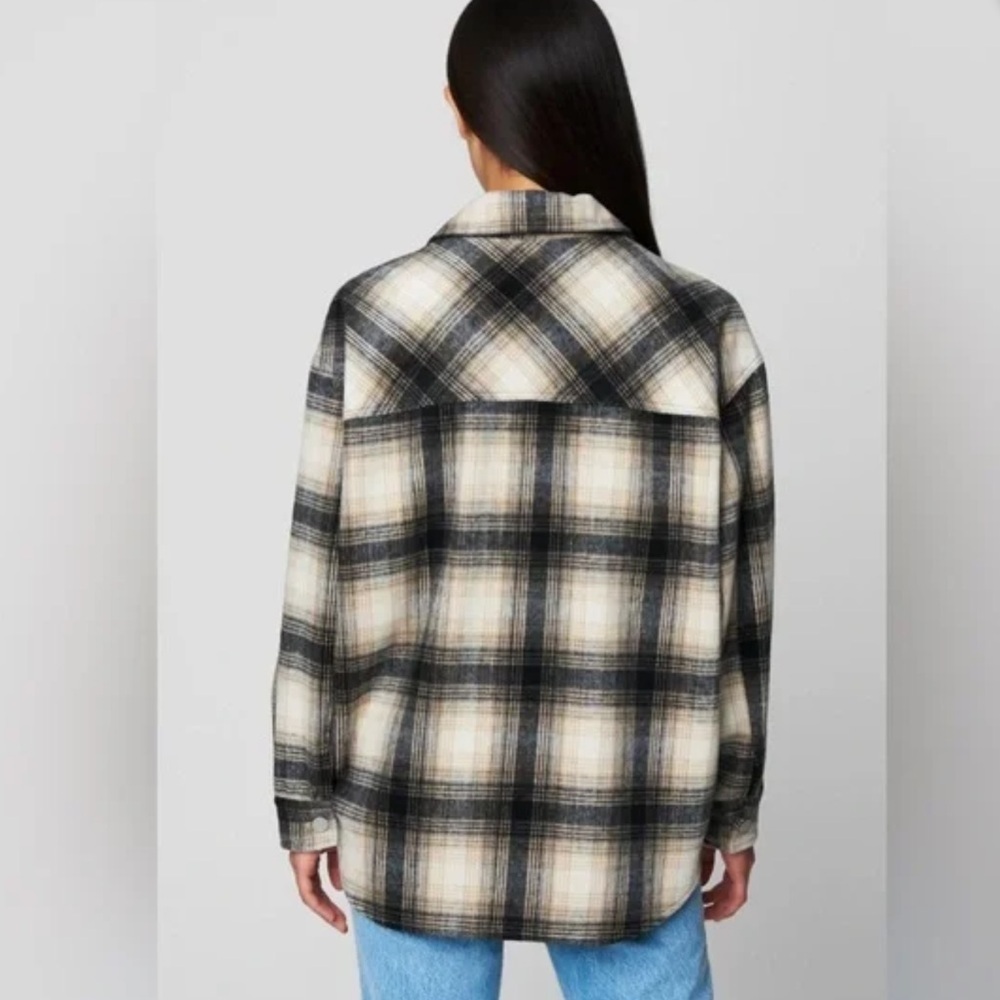 NWT Blank NYC Plaid Shacket in Checked Out XS New Flannel Jacket Shirt Oversized - Picture 2 of 11
